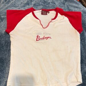 Colosseum Kids Red and White Buckeyes Tee